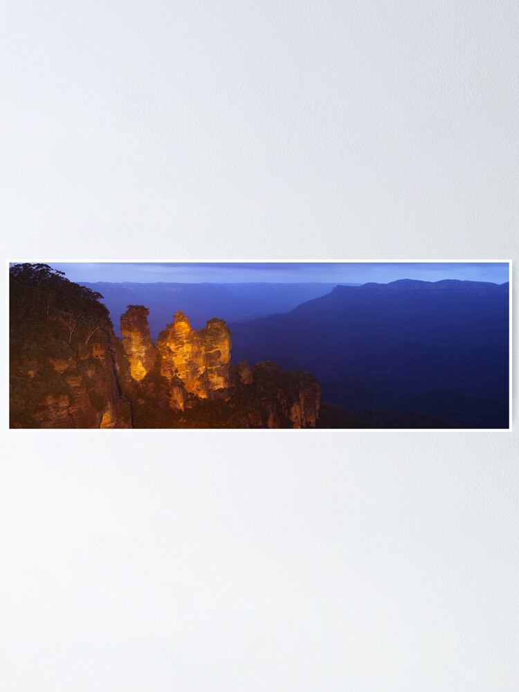 Alternate view of Three Sisters Dusk, Blue Mountains, Australia Poster
