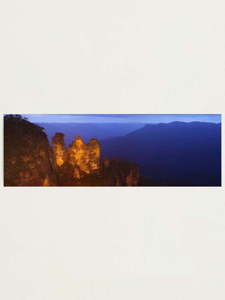 Alternate view of Three Sisters Dusk, Blue Mountains, Australia Photographic Print