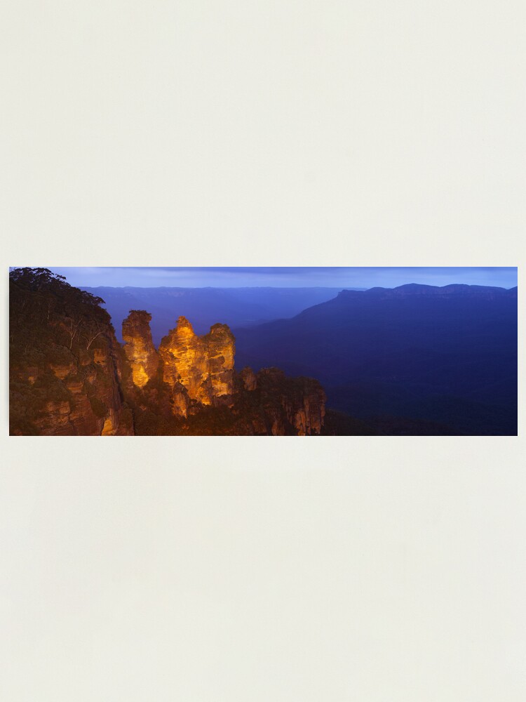 Alternate view of Three Sisters Dusk, Blue Mountains, Australia Photographic Print