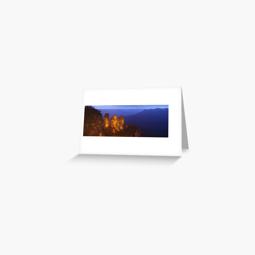 Three Sisters Dusk, Blue Mountains, Australia Greeting Card