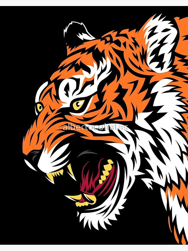 Angry Tiger Stock Illustration - Download Image Now - Tiger, Tattoo, Vector  - iStock