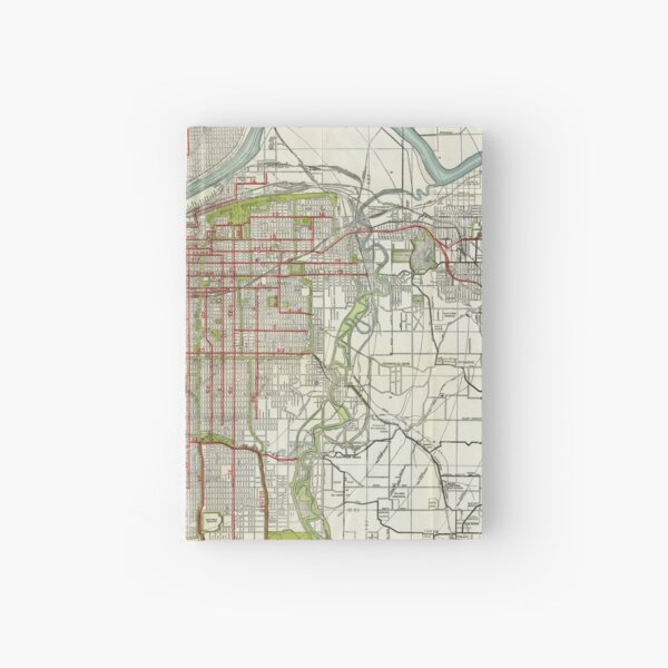 Vintage Map of Kansas City Missouri (1920) Hardcover Journal