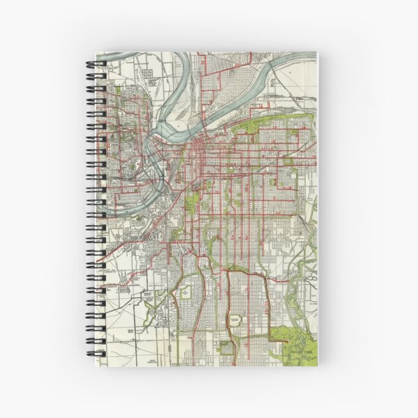 Vintage Map of Kansas City Missouri (1920) Spiral Notebook