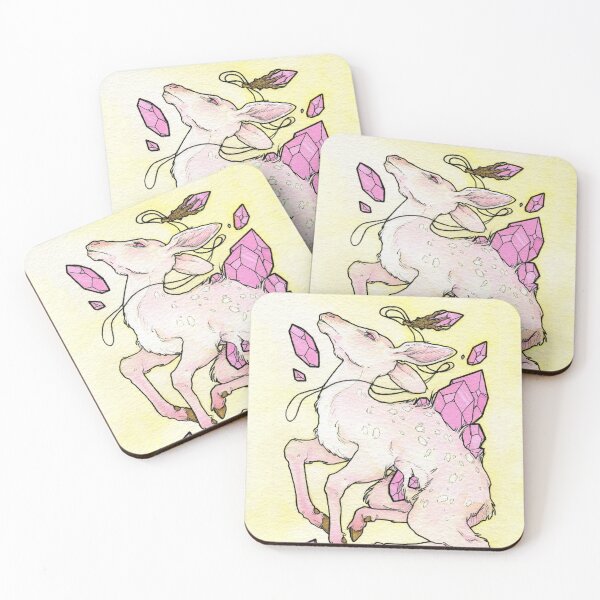 Albino Crystal Fawn Coasters (Set of 4)