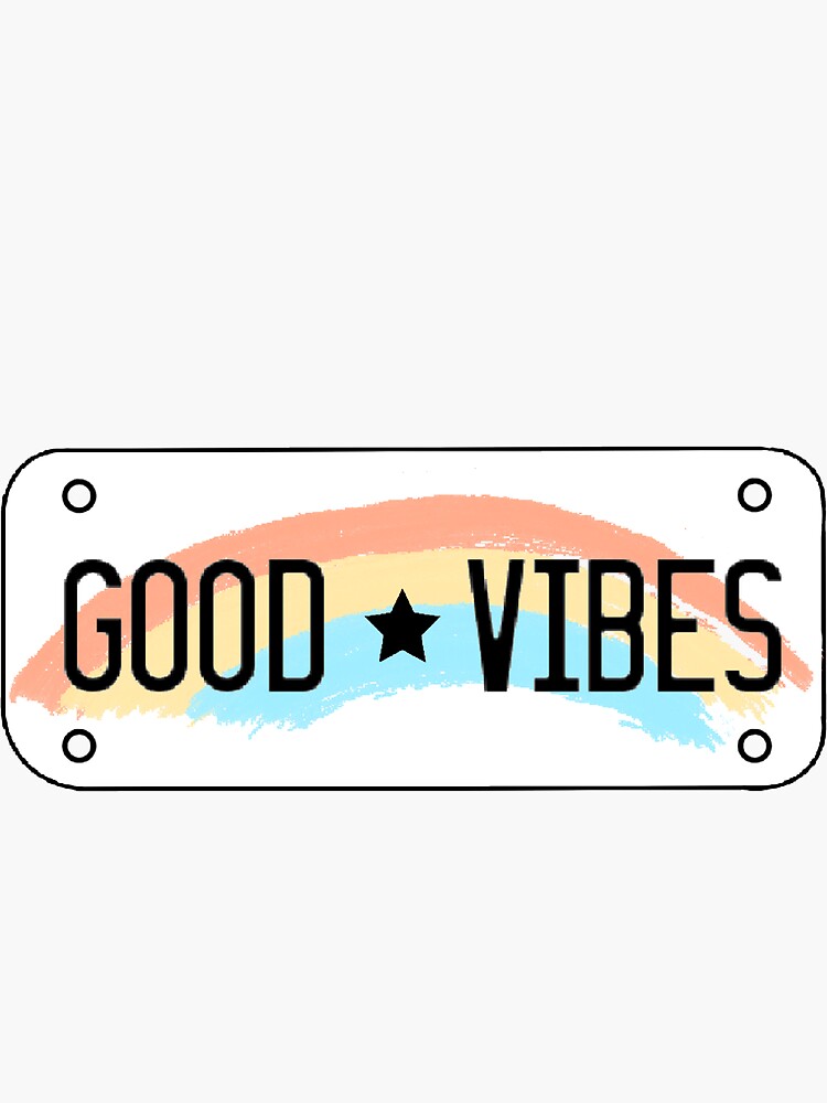 "GoodVibes license plate" Sticker by PaisleyF1 Redbubble