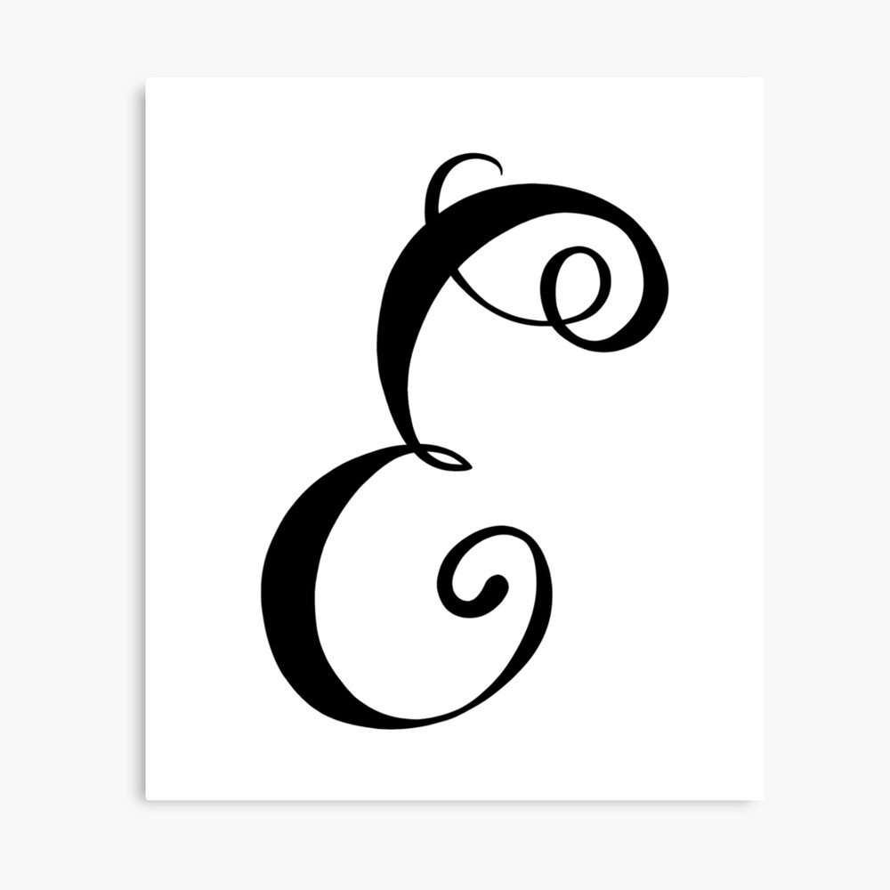 Letter e deals calligraphy