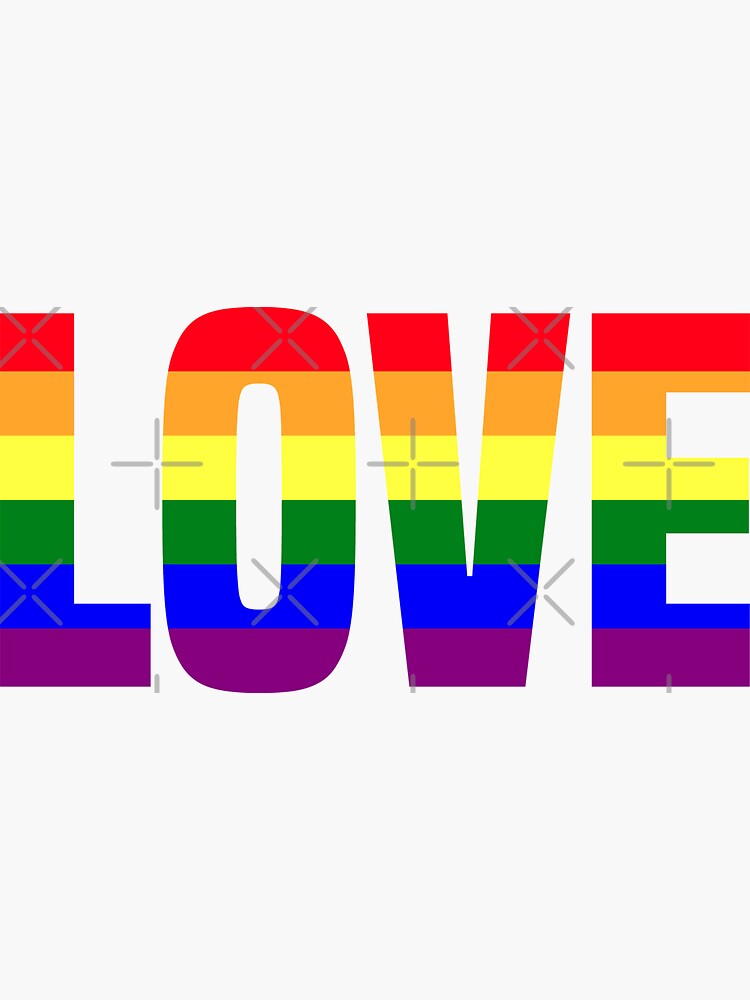 LOVE (letters in the colors of the gay flag) by Gay-Pride-Depot