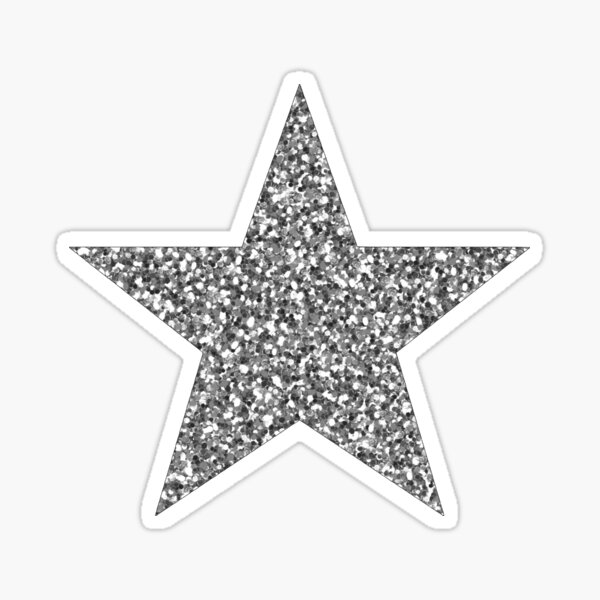 silver glitter star Sticker for Sale by annatom24