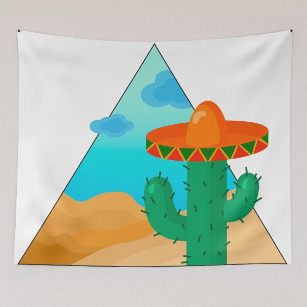 Item preview, Cactus in sombrero in desert designed and sold by Fluffy-Des.