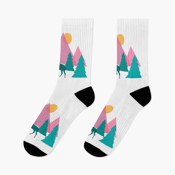 Item preview, Deer in forest among abstract mountains designed and sold by Fluffy-Des.
