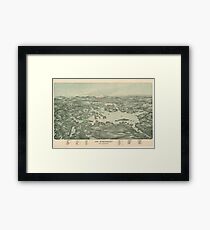 Vintage Pictorial Map of Lake Winnipesaukee (1903) Framed Print