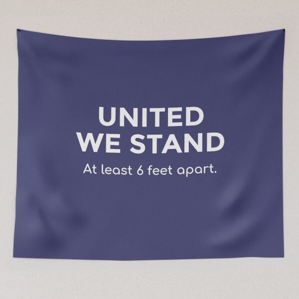 Item preview, Flatten the Curve United We Stand At Least 6 Feet Apart Social Distancing  designed and sold by The Junto Shop.