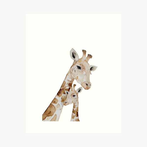 Momma Giraffe Art Print
