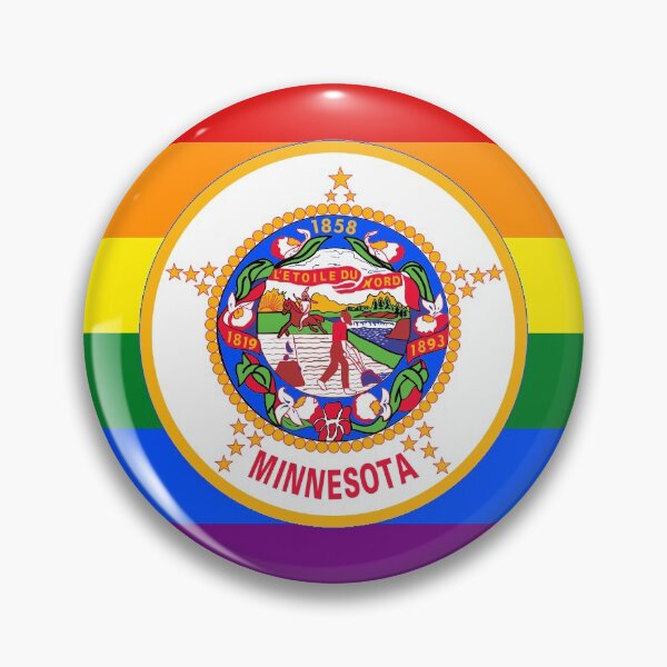 Item preview, Minnesota Flag Gay Pride Rainbow  designed and sold by RBEnt.