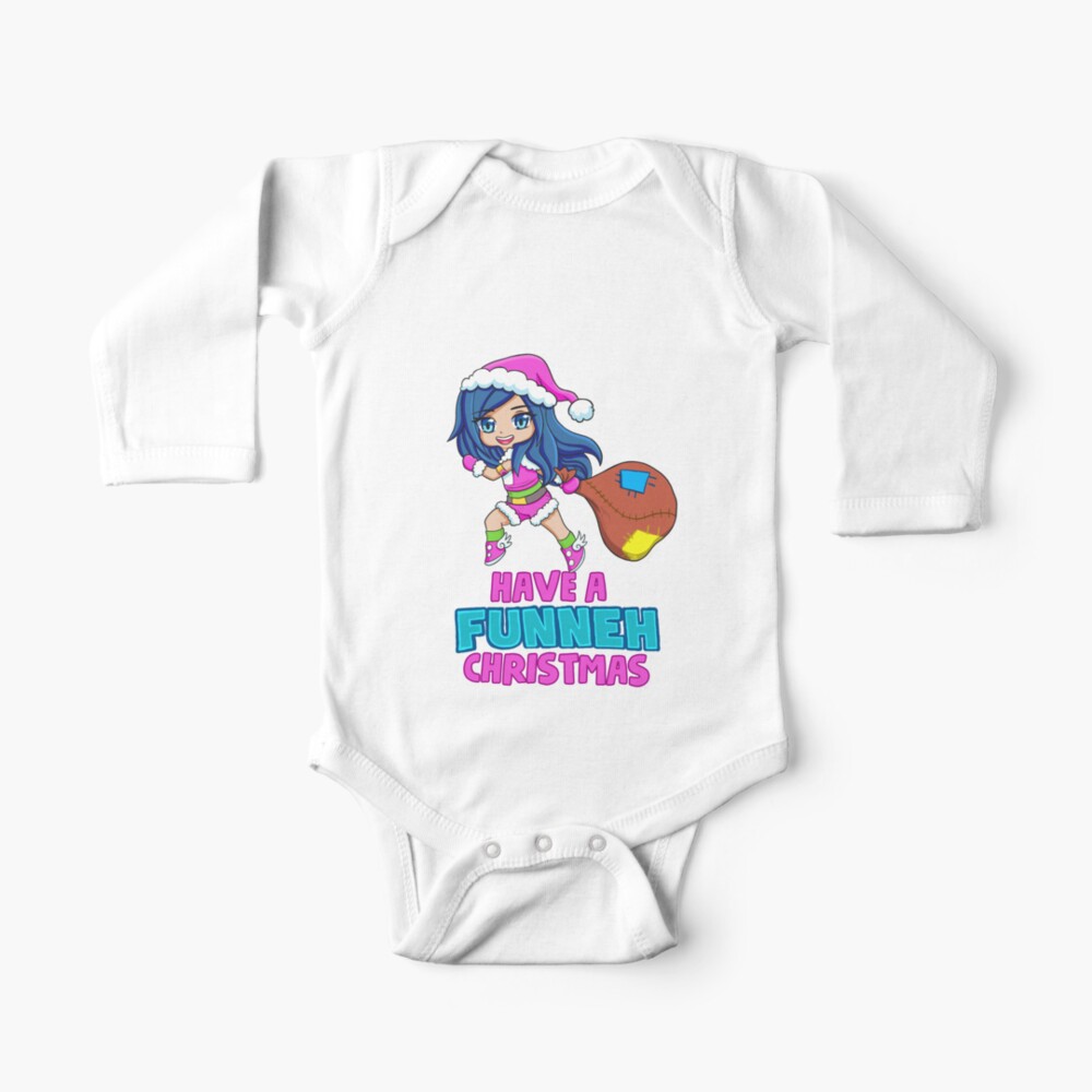 Have A Pink Funneh Christmas Baby One Piece By Tubers Redbubble - funneh roblox family santa