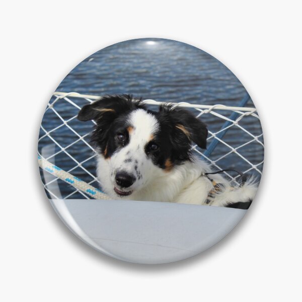 Item preview, Skipper Smiling while Peering over Dinghy designed and sold by banditandkoko.