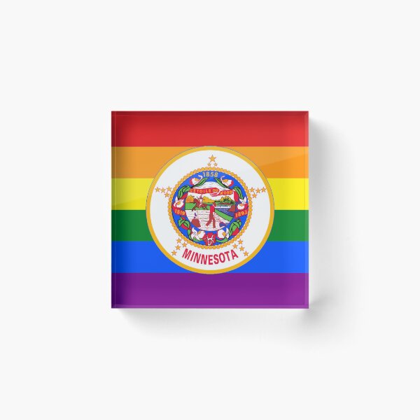 Item preview, Minnesota Flag Gay Pride Rainbow  designed and sold by RBEnt.