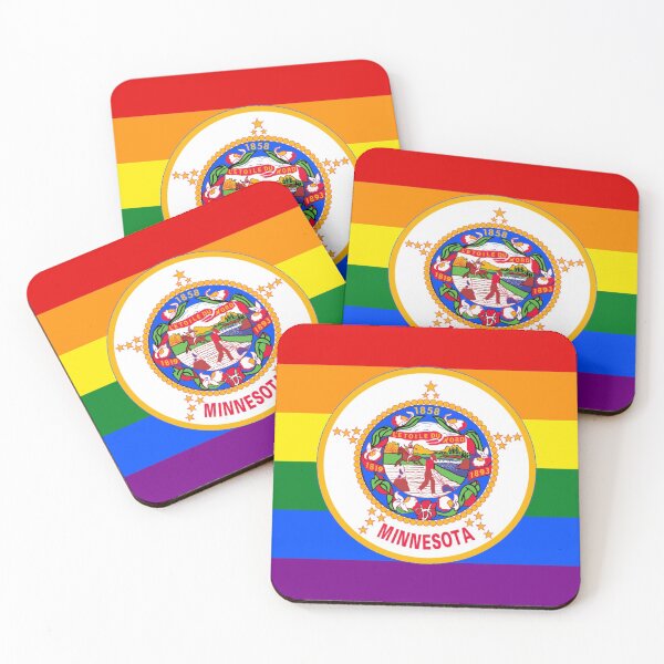 Item preview, Minnesota Flag Gay Pride Rainbow  designed and sold by RBEnt.