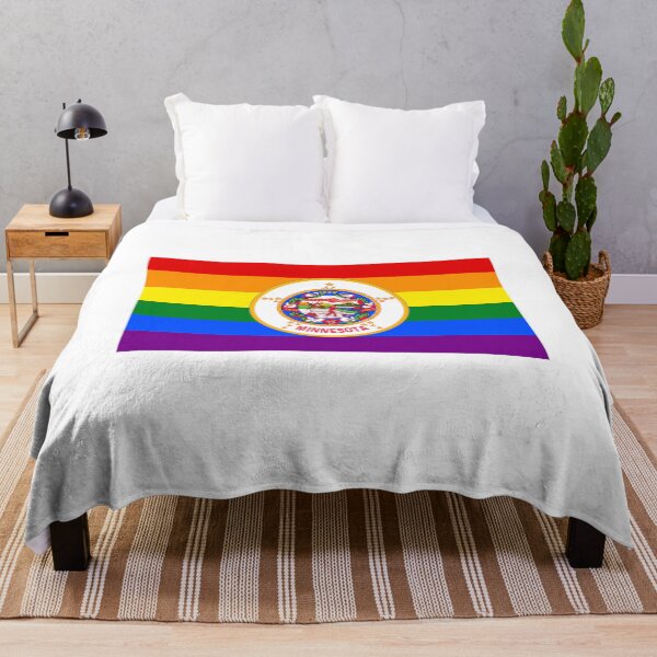 Item preview, Minnesota Flag Gay Pride Rainbow designed and sold by RBEnt.