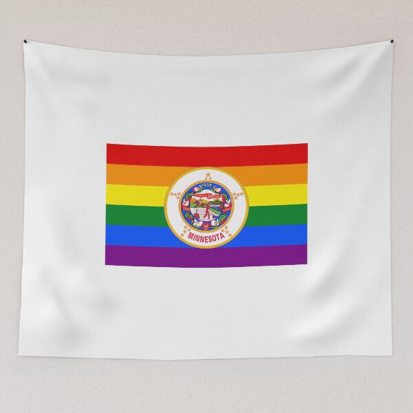 Item preview, Minnesota Flag Gay Pride Rainbow  designed and sold by RBEnt.