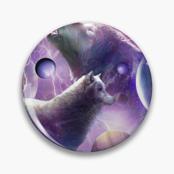 Item preview, Cosmic Wolf Howling At Moon In Space designed and sold by SkylerJHill.