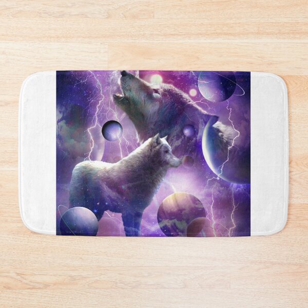 Item preview, Cosmic Wolf Howling At Moon In Space designed and sold by SkylerJHill.
