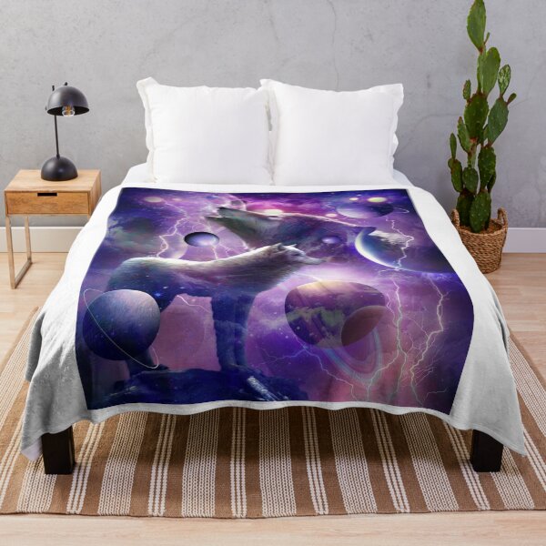 Item preview, Cosmic Wolf Howling At Moon In Space designed and sold by SkylerJHill.