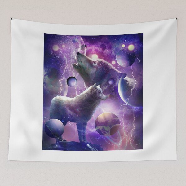 Item preview, Cosmic Wolf Howling At Moon In Space designed and sold by SkylerJHill.