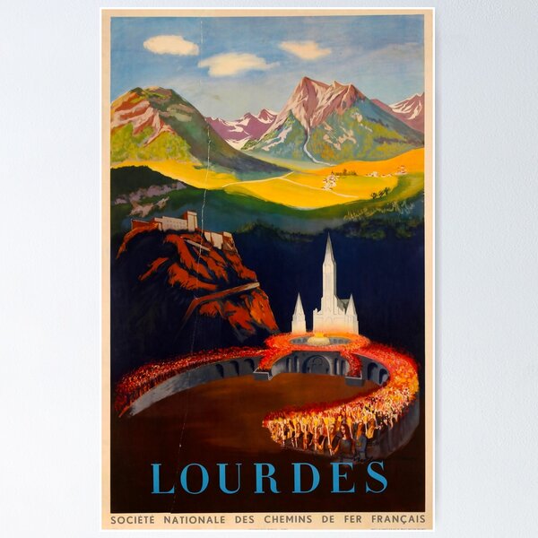 Artikel-Vorschau von Lourdes vintage travel poster, designt und verkauft von stickart-marek.
