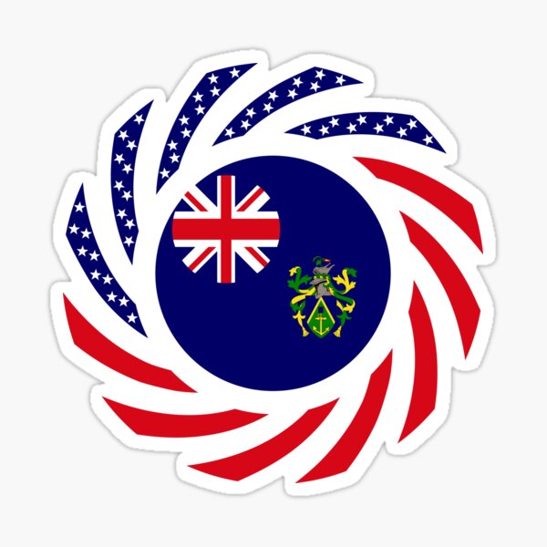 Pitcairn Islander American Multinational Patriot Flag Series Sticker