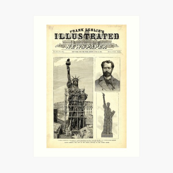 Statue of Liberty Construction Illustration Art Print