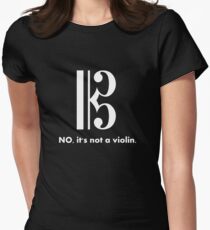 Alto Clef - NO, It's Not a Violin. (White Inverse) Women's Fitted T-Shirt
