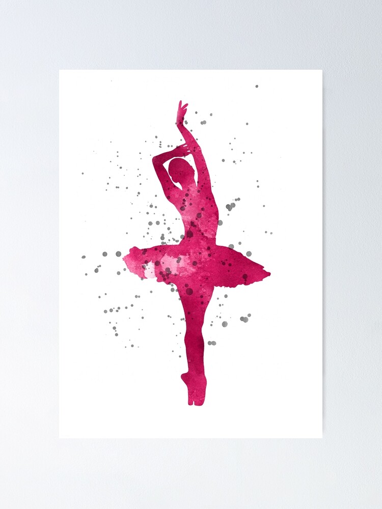ballerina watercolor silhouette " Poster by asiaszmerdt Redbubble