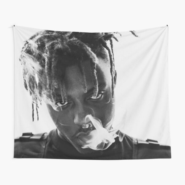 Juice Wrld Black and white portrait photograph Tapestry