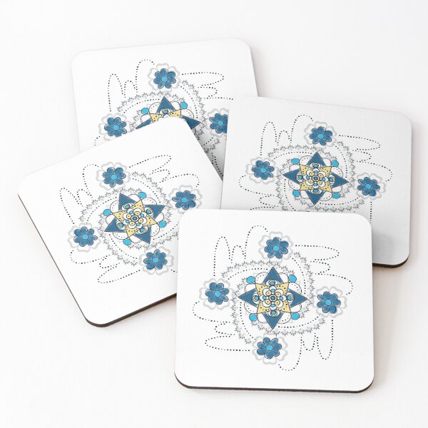 Item preview, Blue bead mandala  designed and sold by Black Lotus Tattoo Gallery.