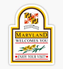 Pegatina Welcome to Maryland, Road Sign, USA