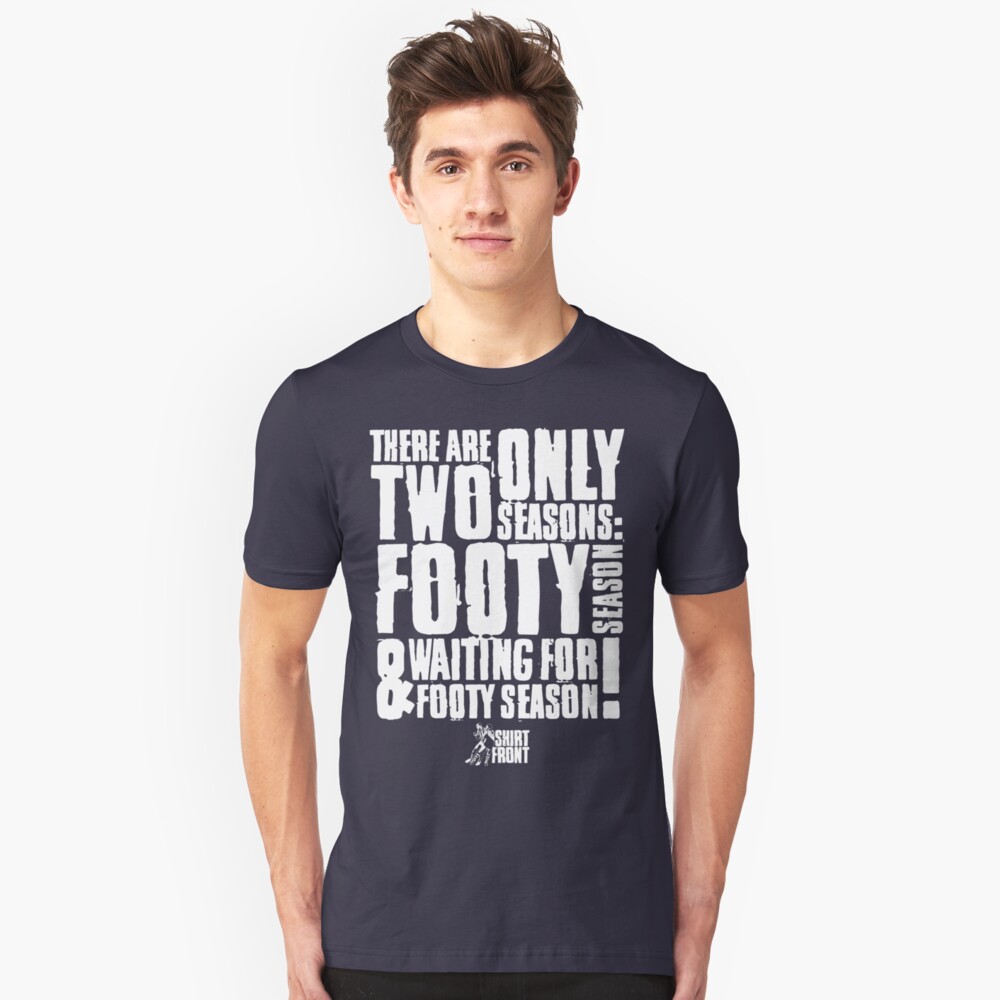 Two Seasons: White on Navy Slim Fit T-Shirt