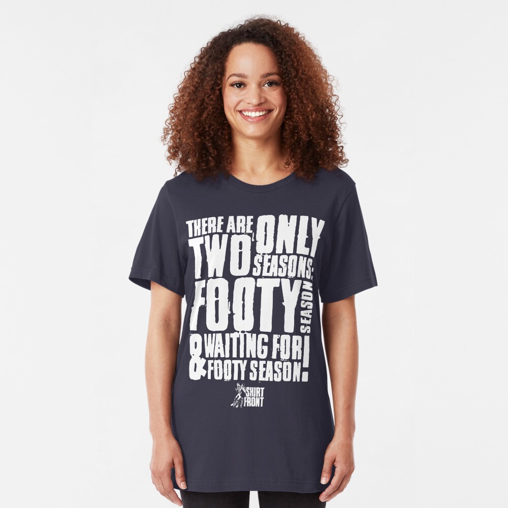 Two Seasons: White on Navy Slim Fit T-Shirt
