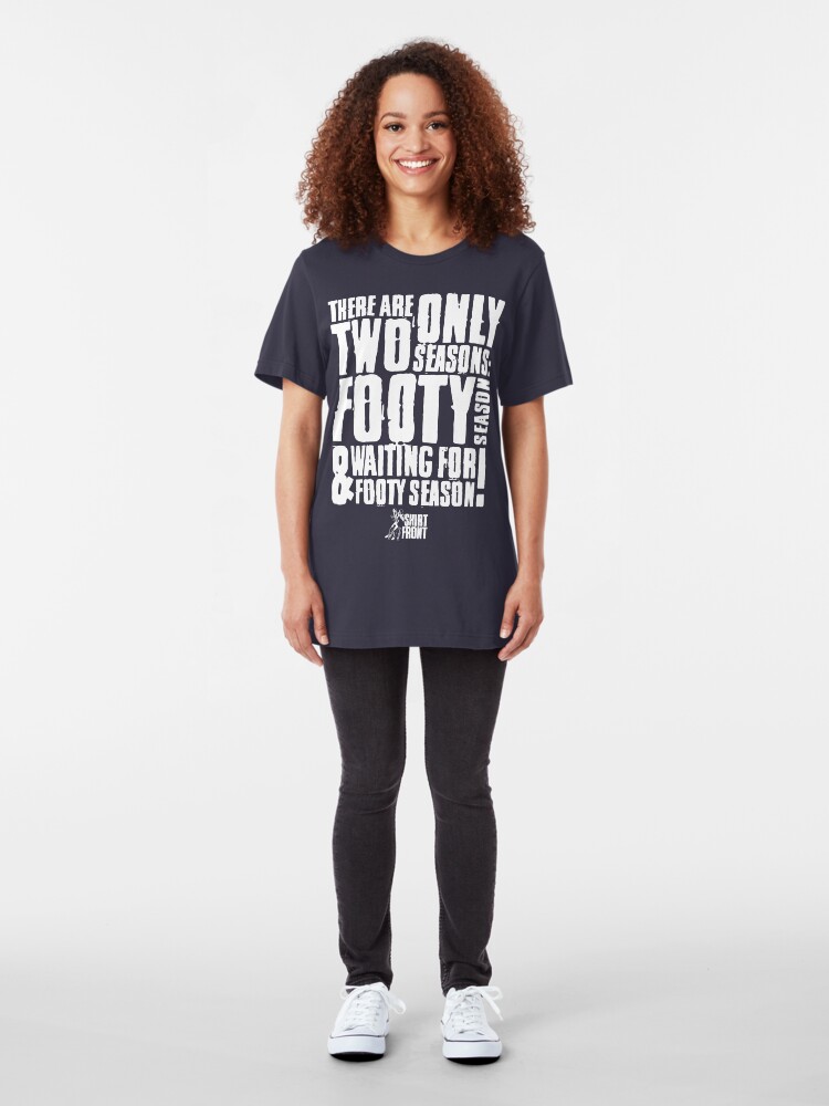 Alternate view of Two Seasons: White on Navy Slim Fit T-Shirt