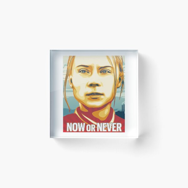 Item preview, Greta Thunberg now or never Art designed and sold by Veganvibez.