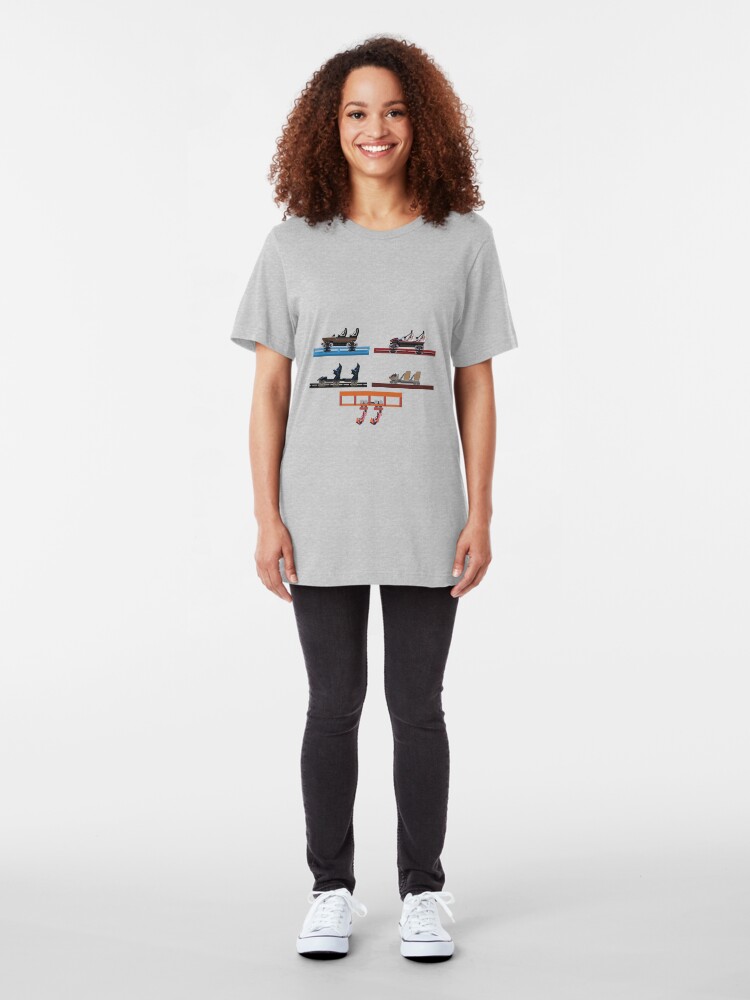 Alternate view of Energylandia Coaster Cars 2020 Slim Fit T-Shirt