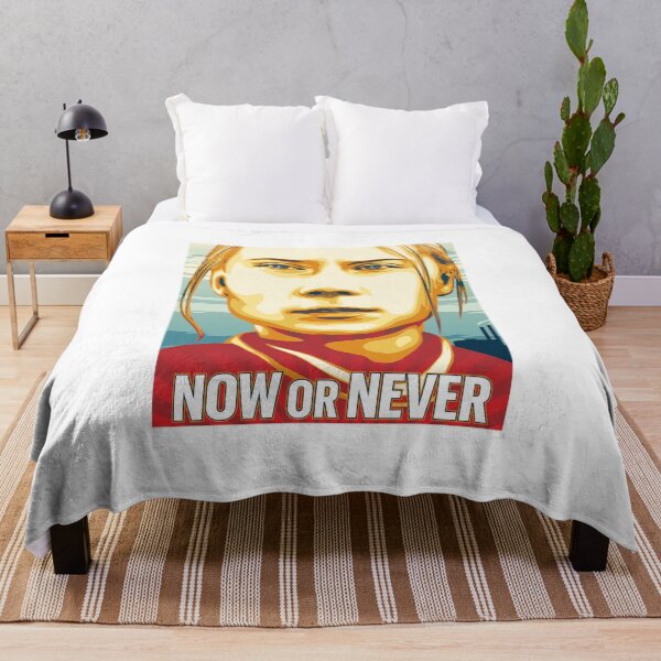 Item preview, Greta Thunberg now or never Art designed and sold by Veganvibez.