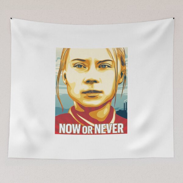 Item preview, Greta Thunberg now or never Art designed and sold by Veganvibez.