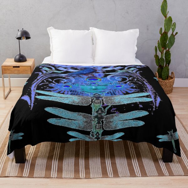 Item preview, MODERN DRAGONFLY BLUE-BLACK FANTASY ART designed and sold by sharlesart.