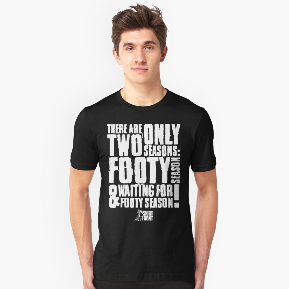 Two Seasons: White on Black Slim Fit T-Shirt