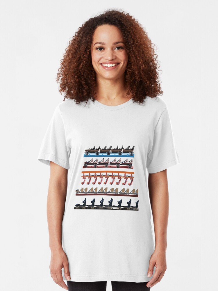 Alternate view of Energylandia Coaster Trains 2020 Design Slim Fit T-Shirt