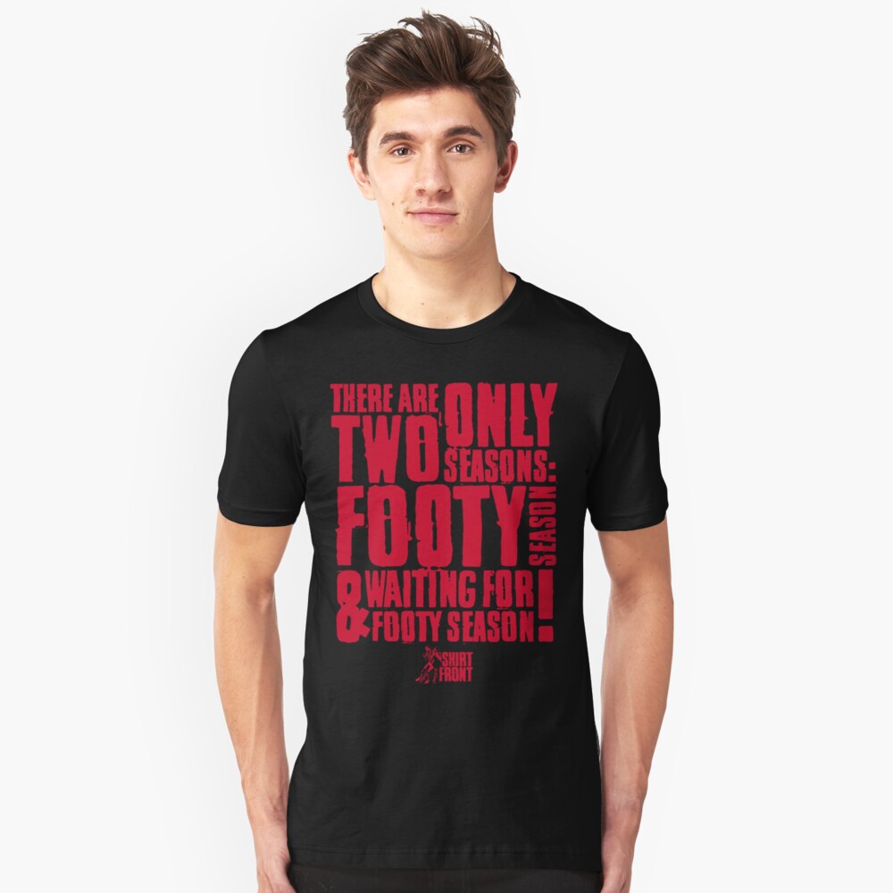 Two Seasons: Red on Black Slim Fit T-Shirt