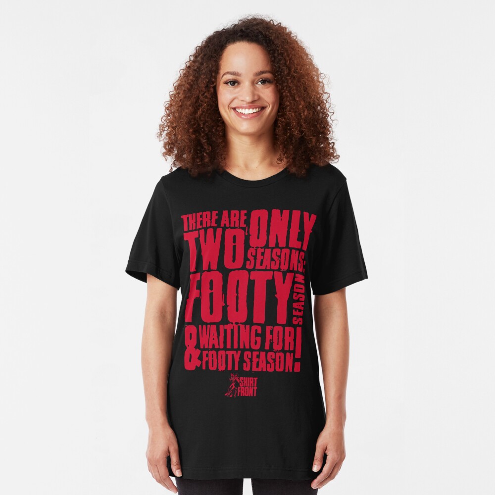 Two Seasons: Red on Black Slim Fit T-Shirt