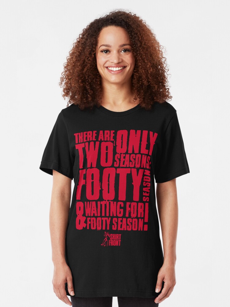 Alternate view of Two Seasons: Red on Black Slim Fit T-Shirt