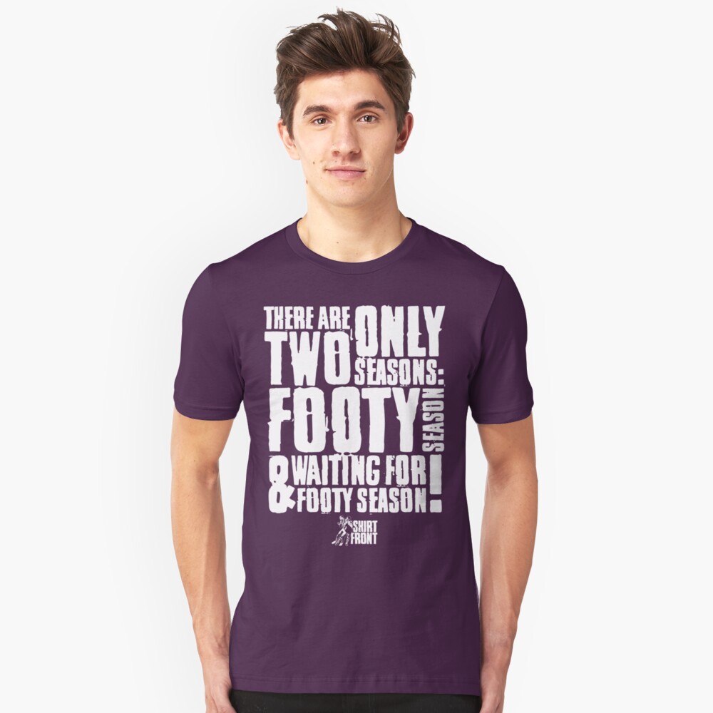 Two Seasons: White on Purple Slim Fit T-Shirt